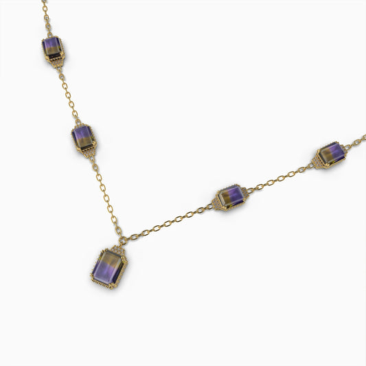 Natural Ametrine Stone Necklace - Caroline