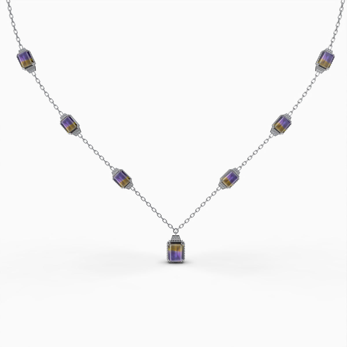Natural Ametrine Stone Necklace - Caroline