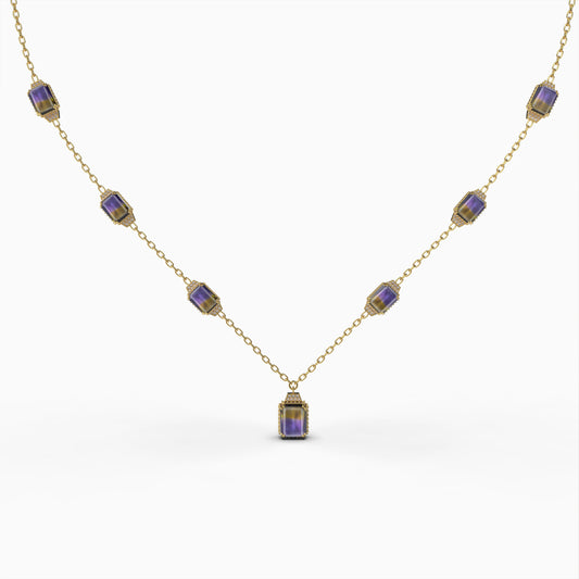 Natural Ametrine Stone Necklace - Caroline