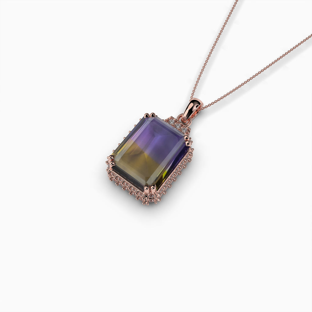 Natural Ametrine Stone Pendant - Cora