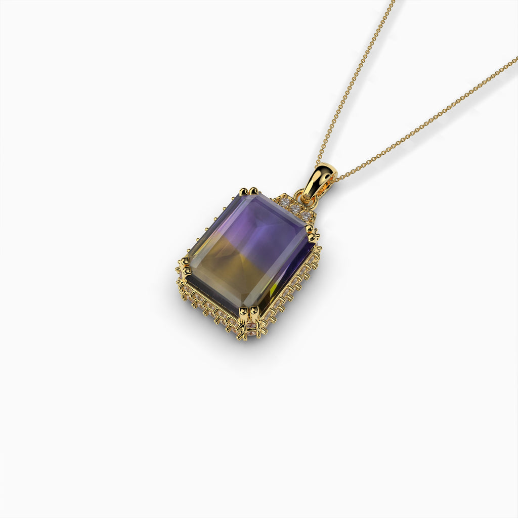 Natural Ametrine Stone Pendant - Cora