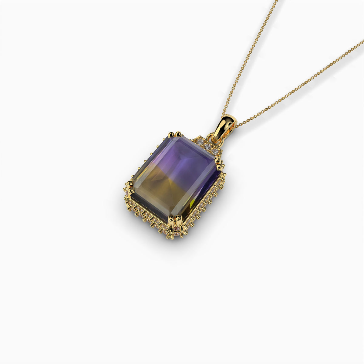 Natural Ametrine Stone Pendant - Cora