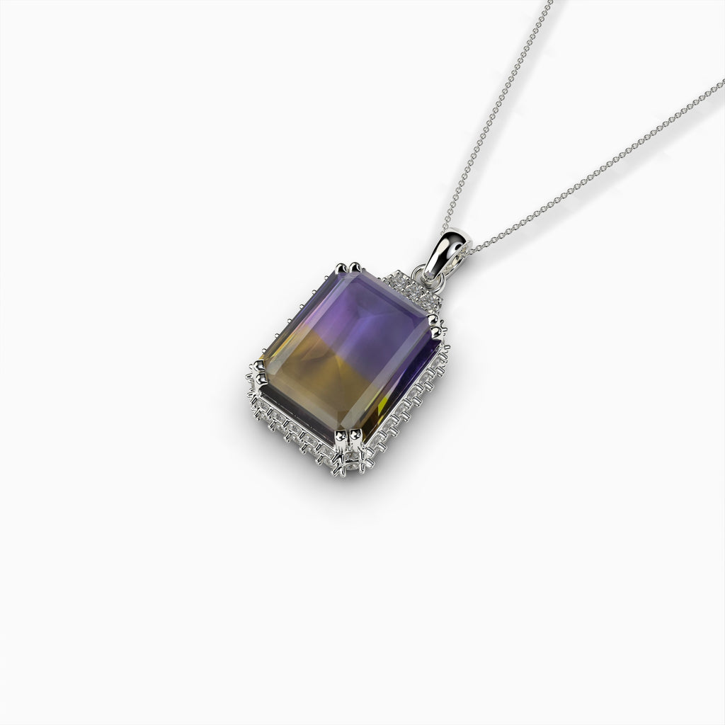 Natural Ametrine Stone Pendant - Cora