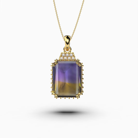 Natural Ametrine Stone Pendant - Cora