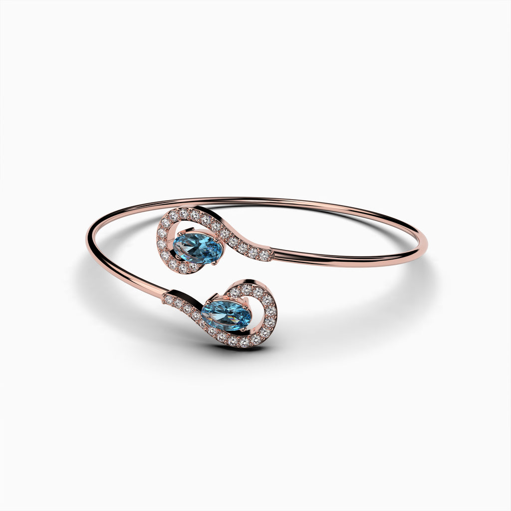 Natural Aquamarine Bangle - Aubrey