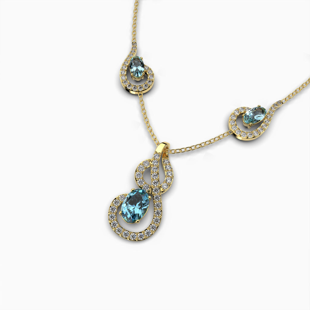 Natural Aquamarine Necklace - Hailey