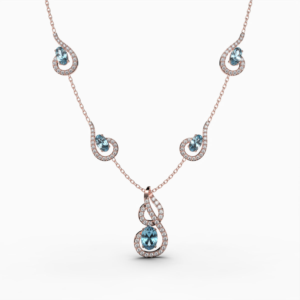 Natural Aquamarine Necklace - Hailey