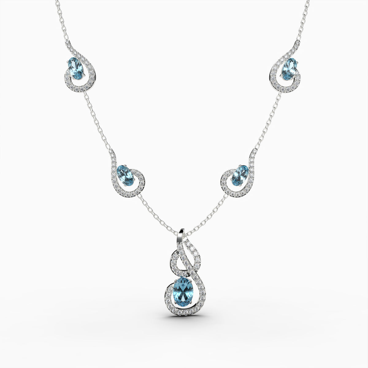 Natural Aquamarine Necklace - Hailey