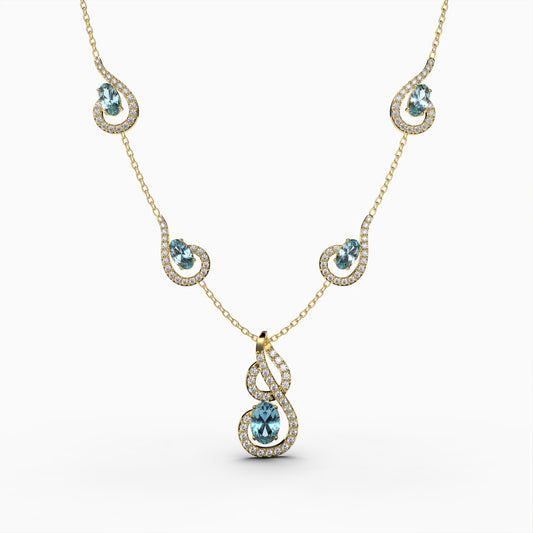 Natural Aquamarine Necklace - Hailey