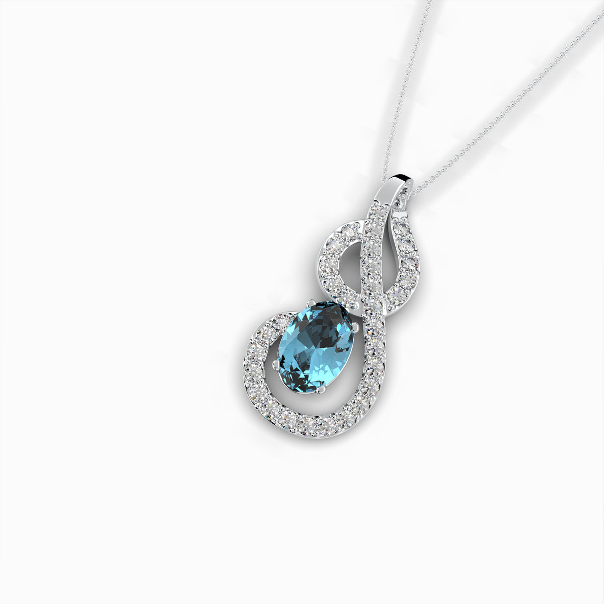 Natural Aquamarine Pendant - Violet