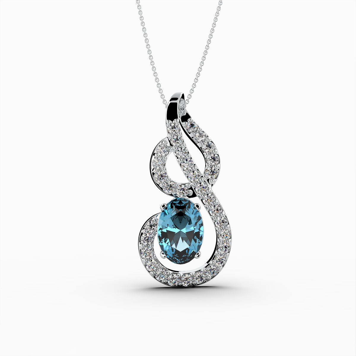 Natural Aquamarine Pendant - Violet