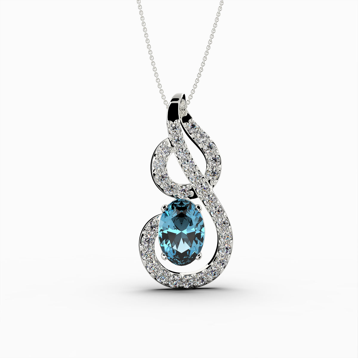 Natural Aquamarine Pendant - Violet