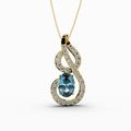 Natural Aquamarine Pendant - Violet