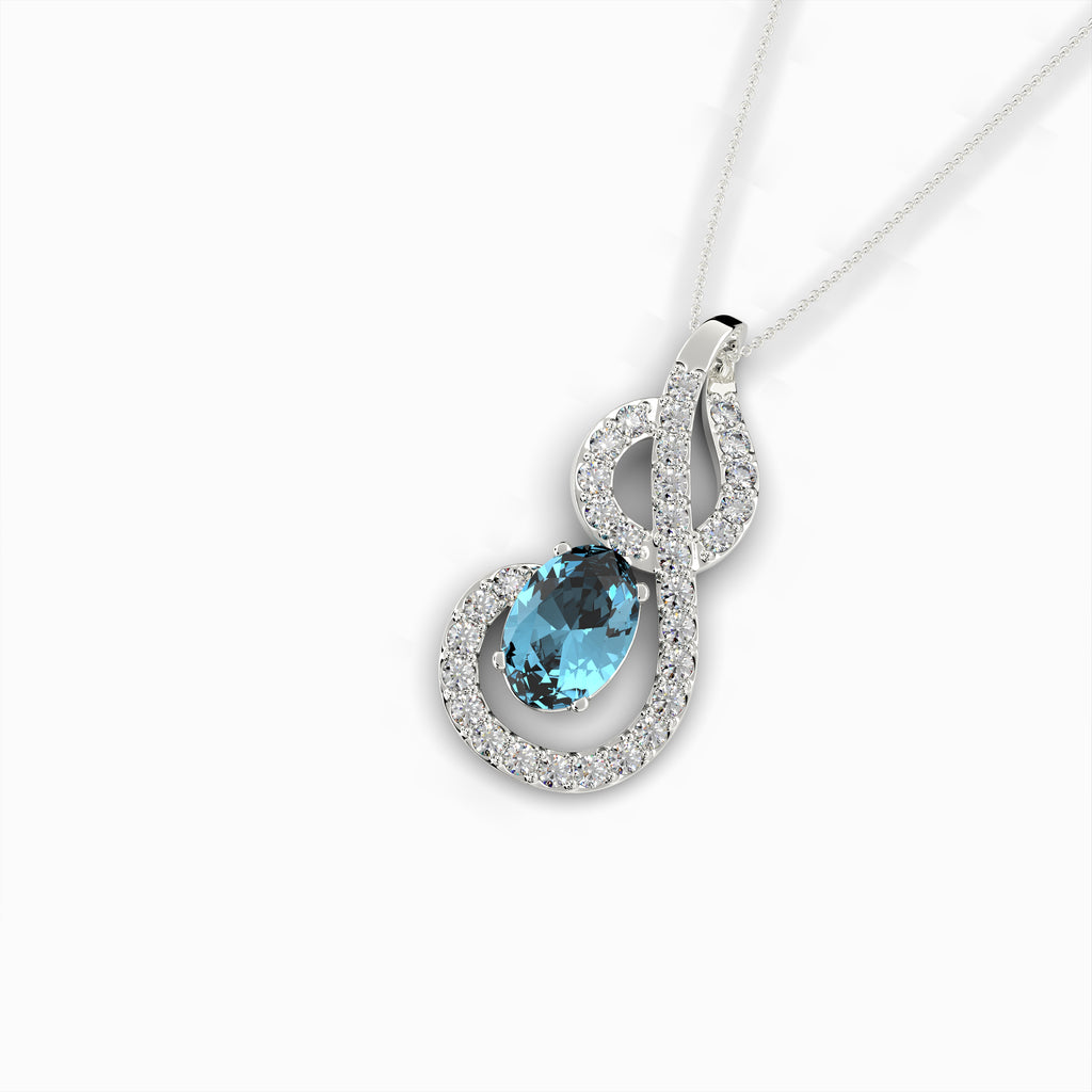 Natural Aquamarine Pendant - Violet