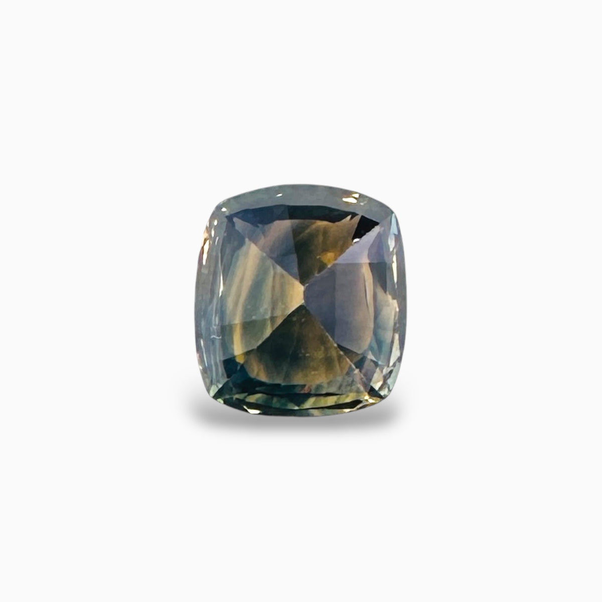 Natural Bi Color Sapphire Stone Square Cushion 1.45 Carats 6.7 × 6 mm
