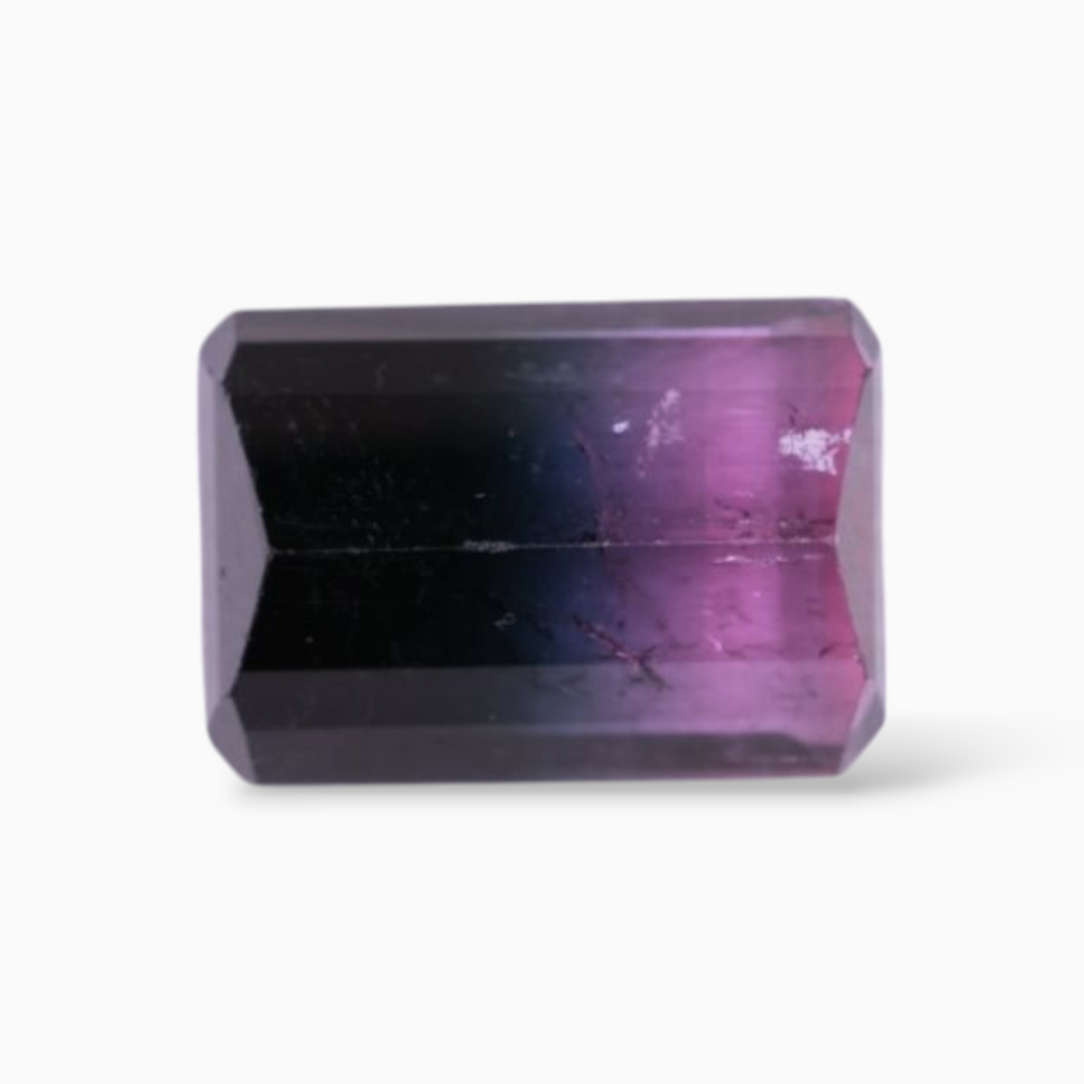 Natural Bi Color Tourmaline Stone 4.22 Carats in Emerald Cut Shape & Size 10.9x7.6mm