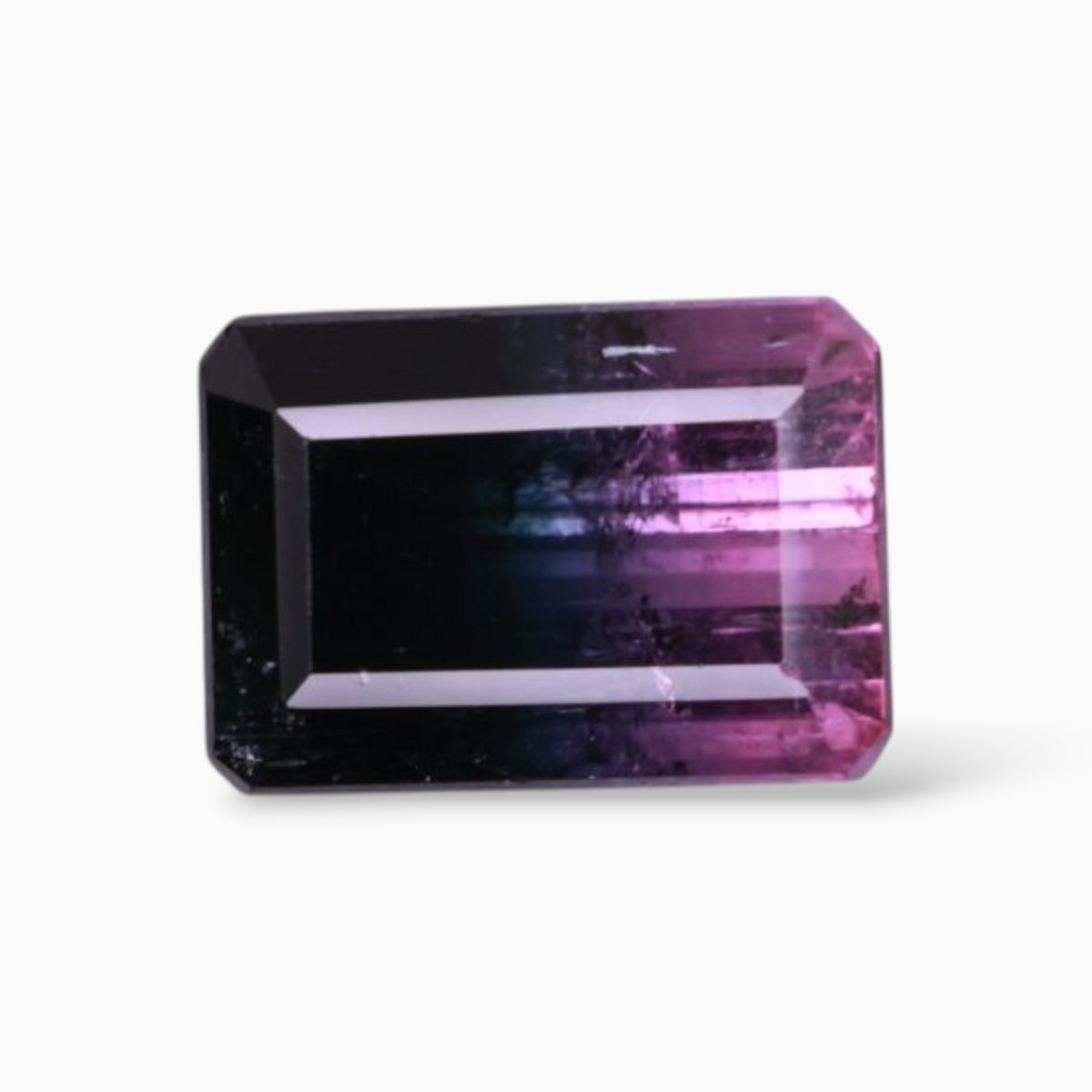 Natural Bi Color Tourmaline Stone 4.22 Carats in Emerald Cut Shape & Size 10.9x7.6mm