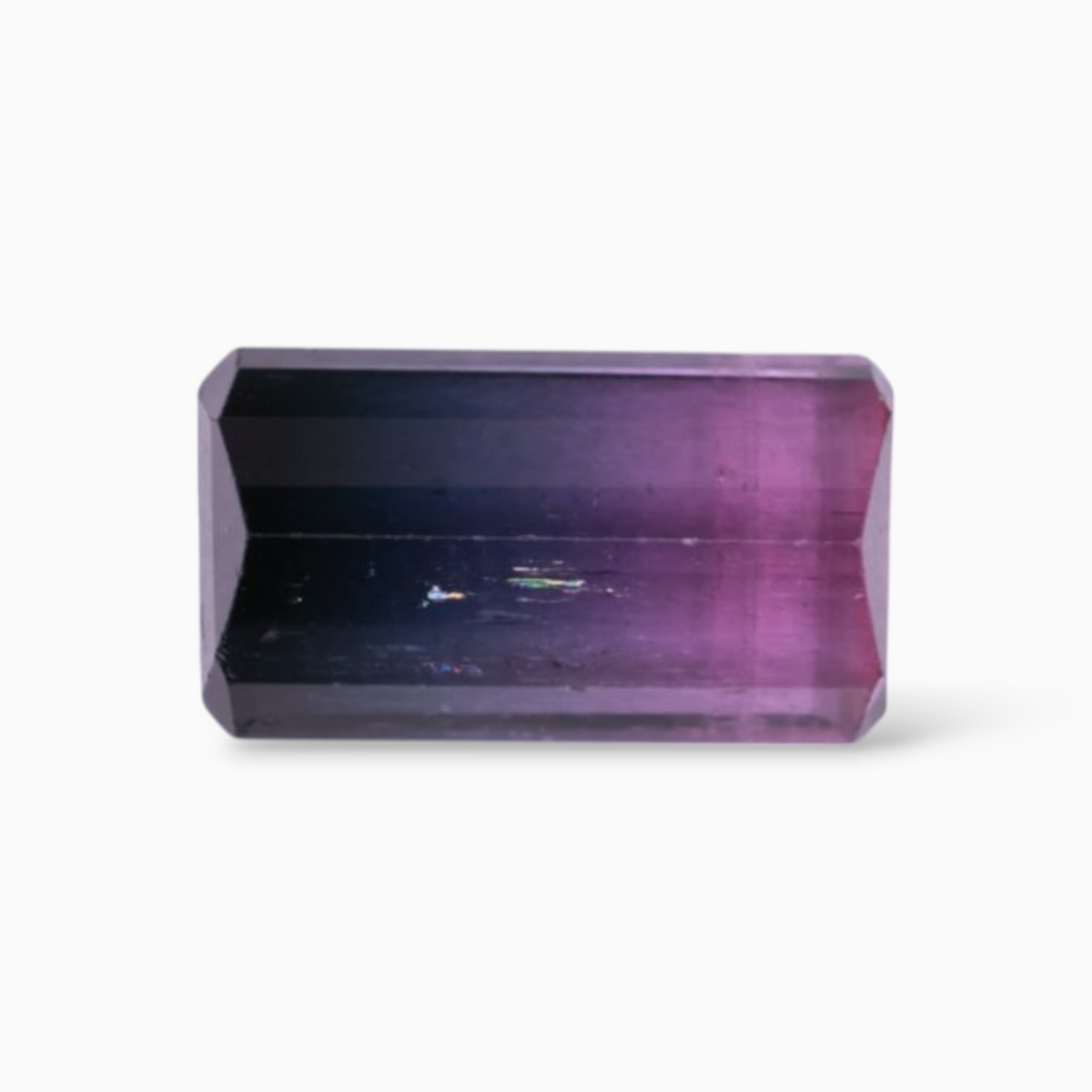 Natural Bi Color Tourmaline Stone 4.47 Carats in Emerald Cut Shape & Size 12.7x7.1mm
