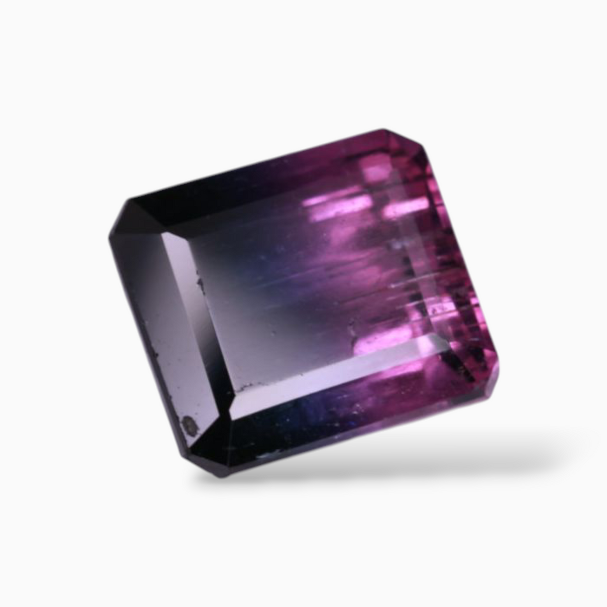 Natural Bi Color Tourmaline Stone 5.10 Carats Emerald Cut Shape & Size 9.8x8.6mm