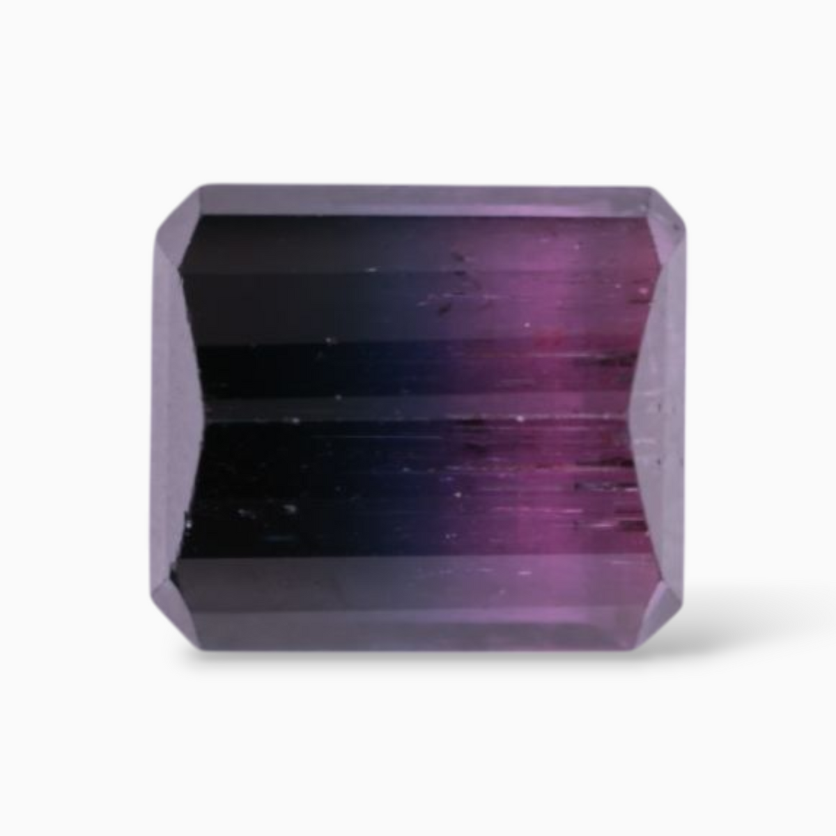 Natural Bi Color Tourmaline Stone 5.10 Carats Emerald Cut Shape & Size 9.8x8.6mm