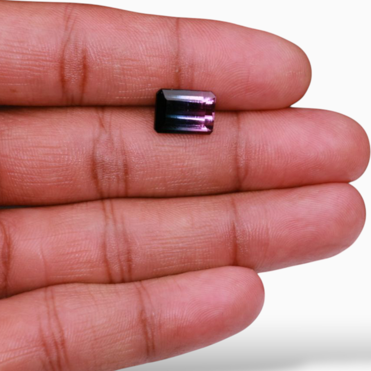 Natural Bi Color Tourmaline Stone 5.21 Carats Emerald Cut Shape & Size 11.6x8.6mm