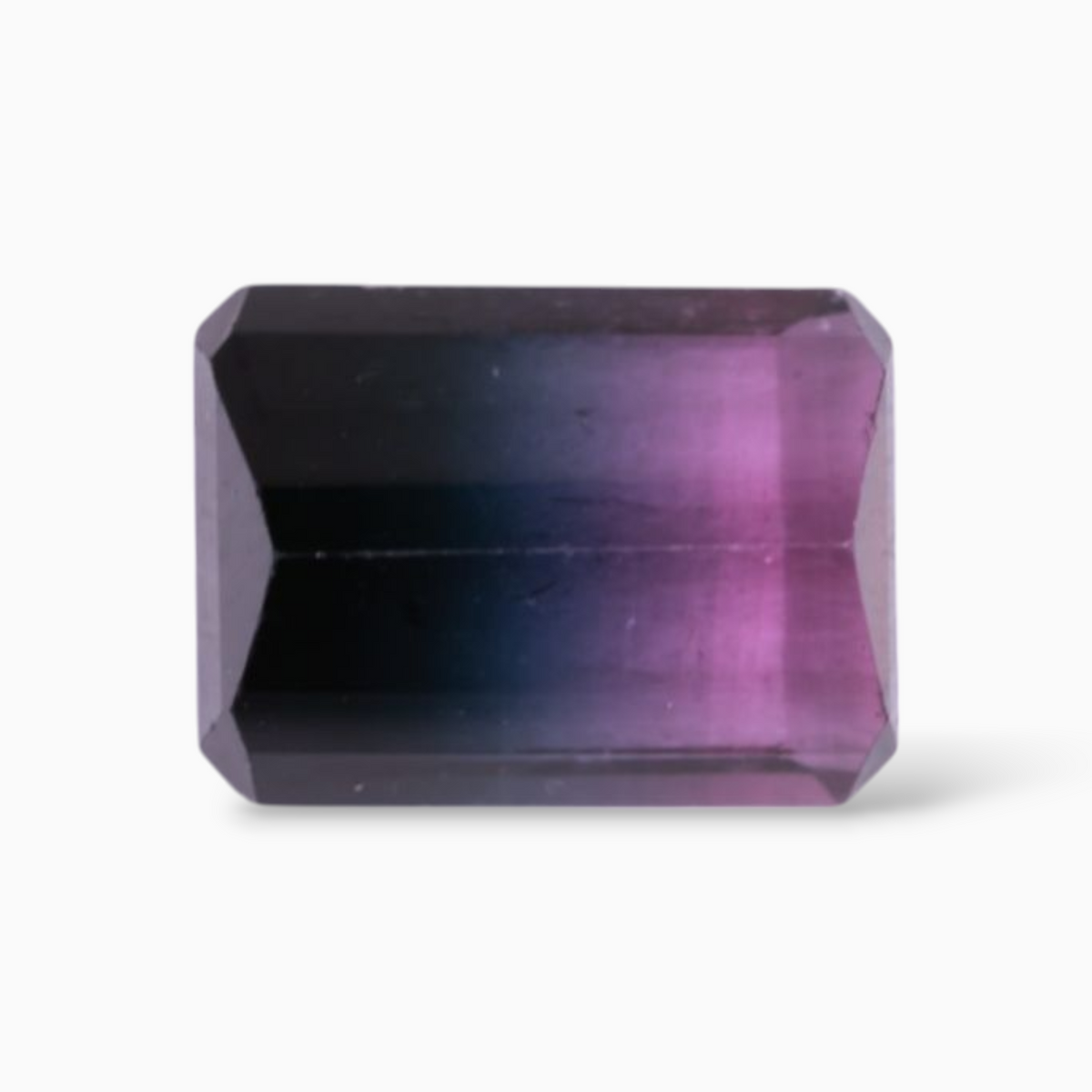 Natural Bi Color Tourmaline Stone 5.21 Carats Emerald Cut Shape & Size 11.6x8.6mm