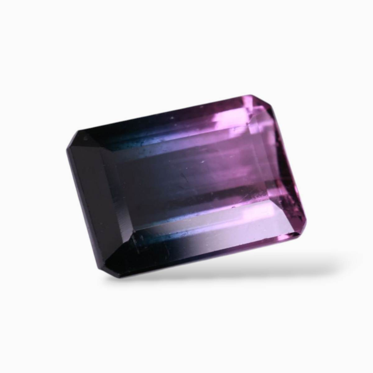 Natural Bi Color Tourmaline Stone 5.21 Carats Emerald Cut Shape & Size 11.6x8.6mm