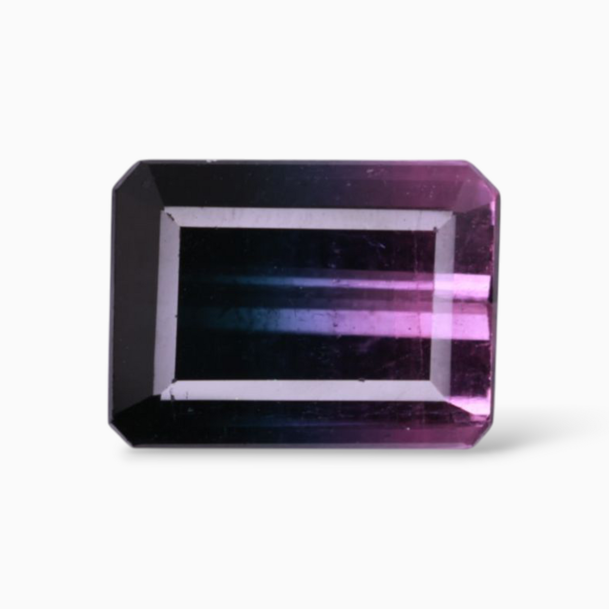 Natural Bi Color Tourmaline Stone 5.21 Carats Emerald Cut Shape & Size 11.6x8.6mm