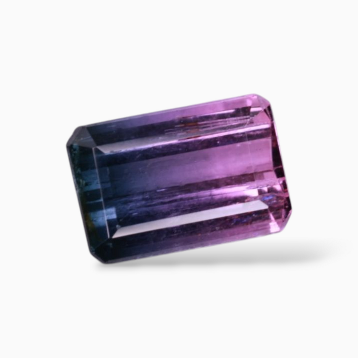 Natural Bicolor Tourmaline Stone 2.38 Carats in Emerald Cut Shape & Size 9.5x6.3mm