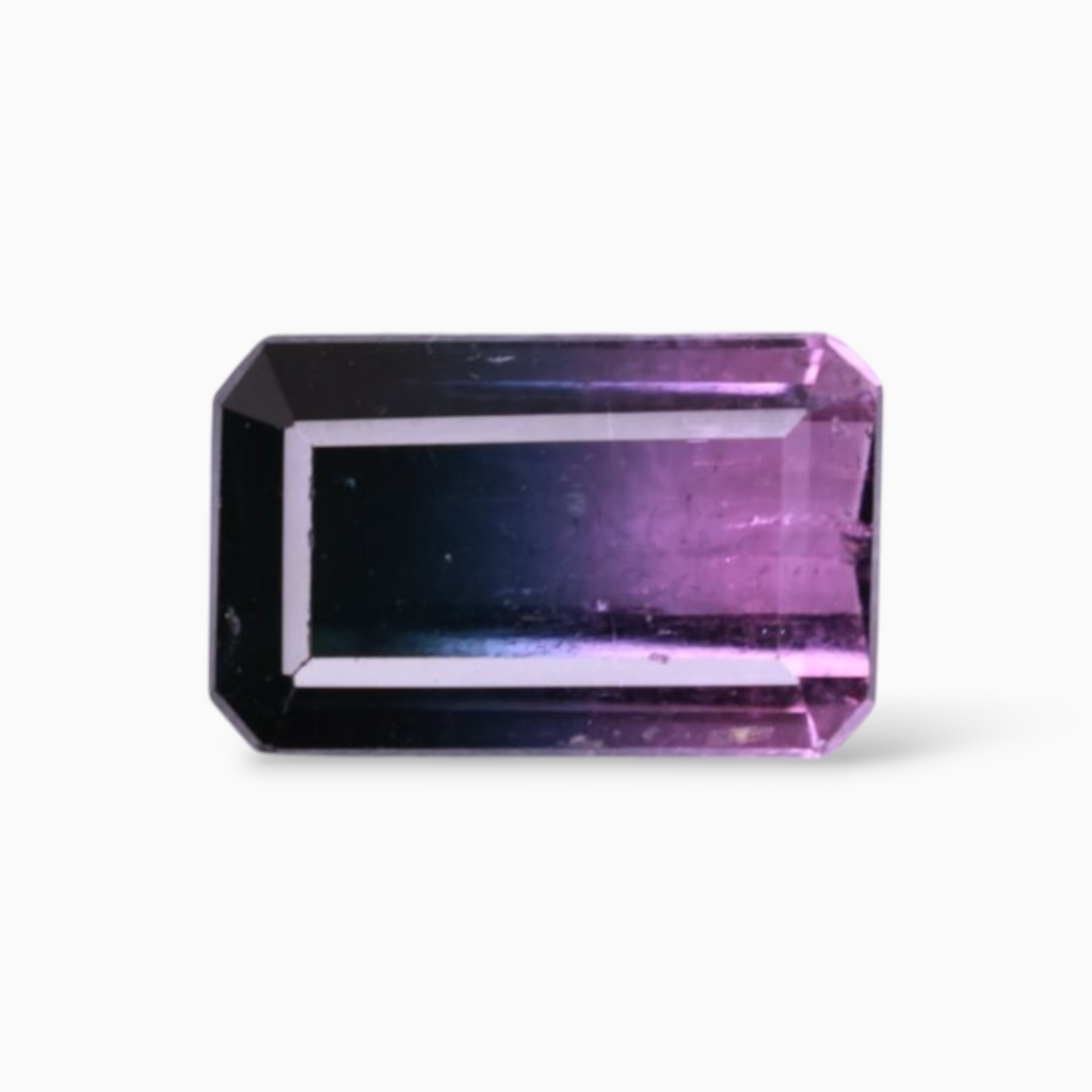 Natural Bicolor Tourmaline Stone 3.05 Carats in Emerald Cut Shape & Size 10.3x6.4mm