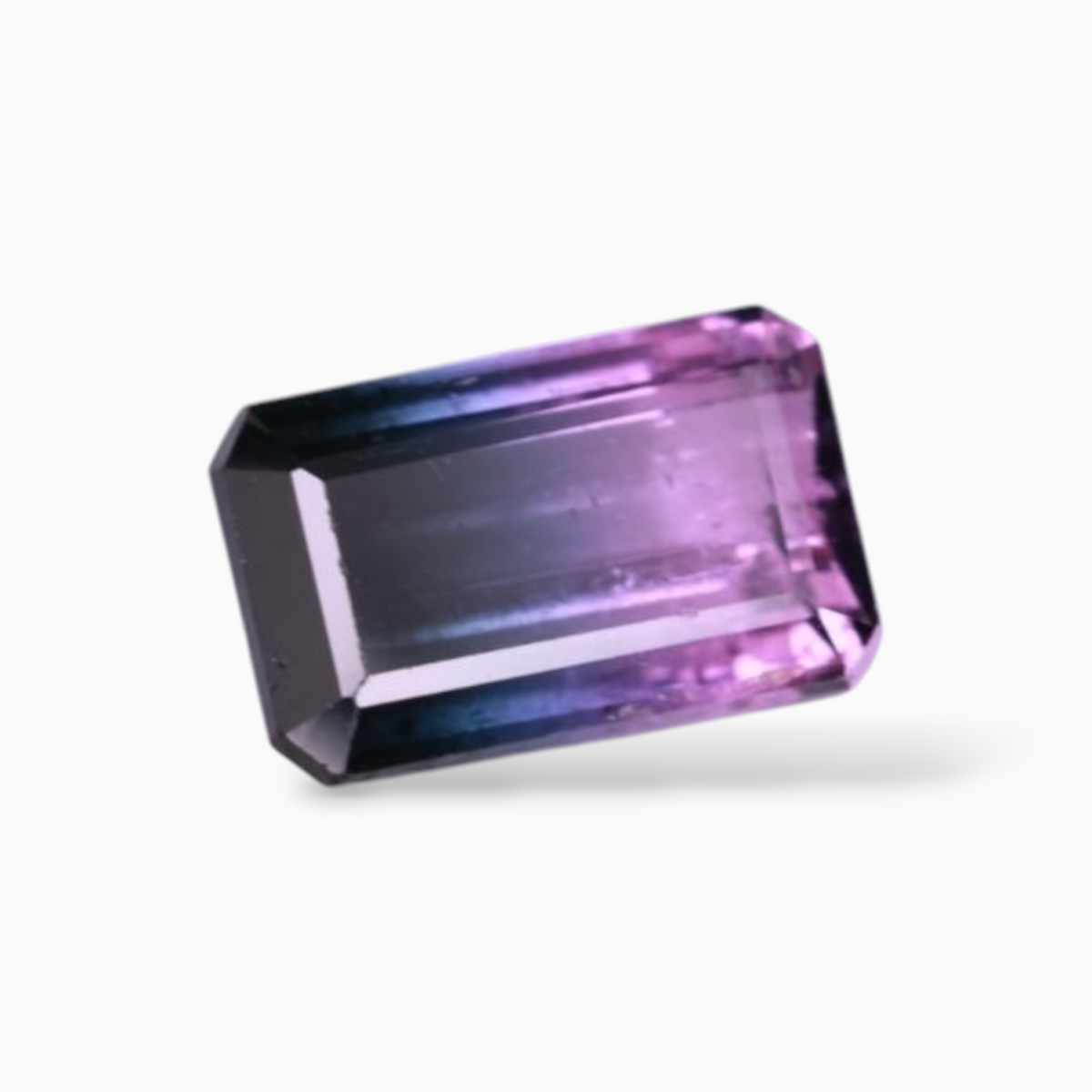 Natural Bicolor Tourmaline Stone 3.05 Carats in Emerald Cut Shape & Size 10.3x6.4mm