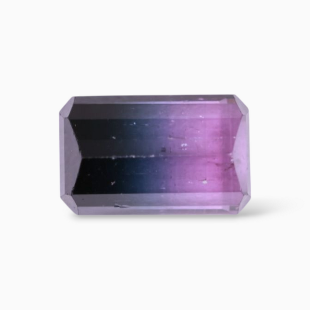 Natural Bicolor Tourmaline Stone 3.05 Carats in Emerald Cut Shape & Size 10.3x6.4mm