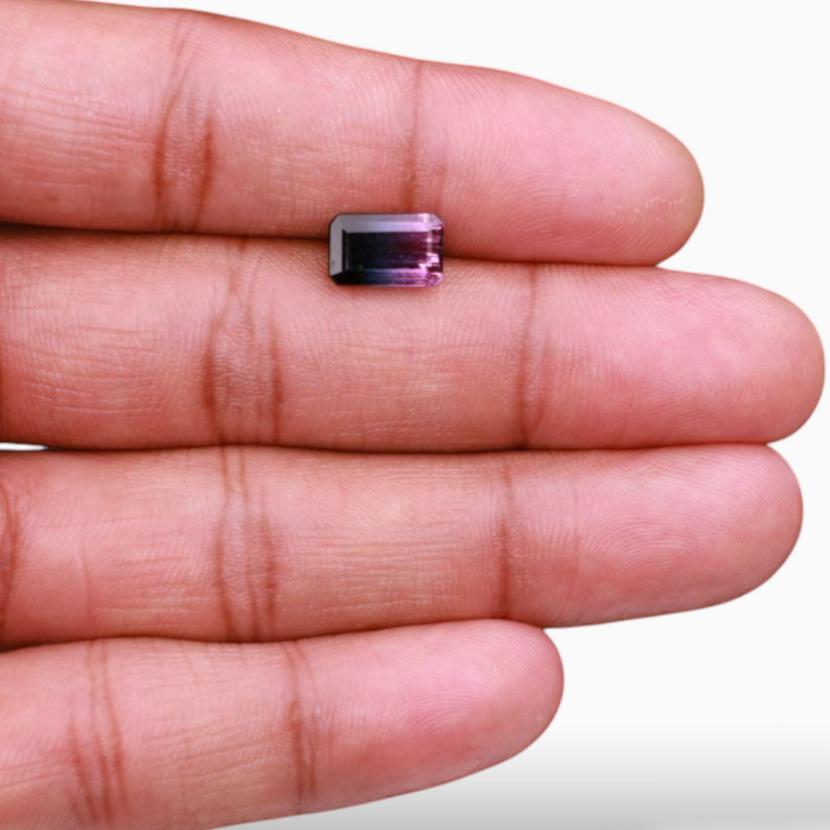 Natural Bicolor Tourmaline Stone 3.05 Carats in Emerald Cut Shape & Size 10.3x6.4mm