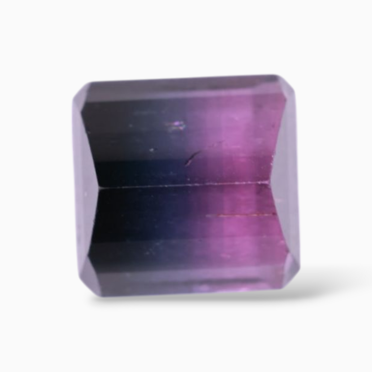 Natural Bicolor Tourmaline Stone 4.87 Carats in Emerald Cut Shape & Size 9.2x9mm