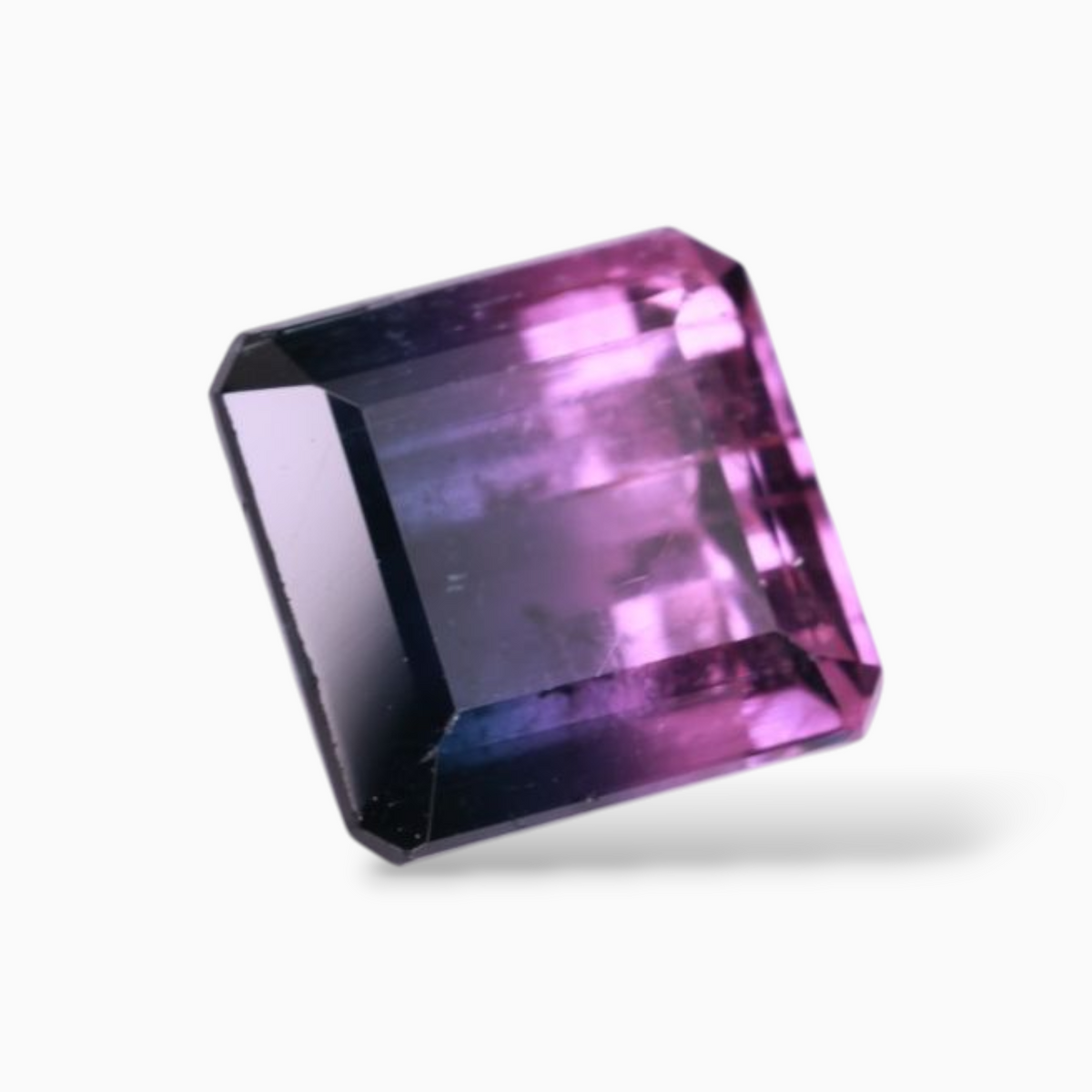Natural Bicolor Tourmaline Stone 4.87 Carats in Emerald Cut Shape & Size 9.2x9mm