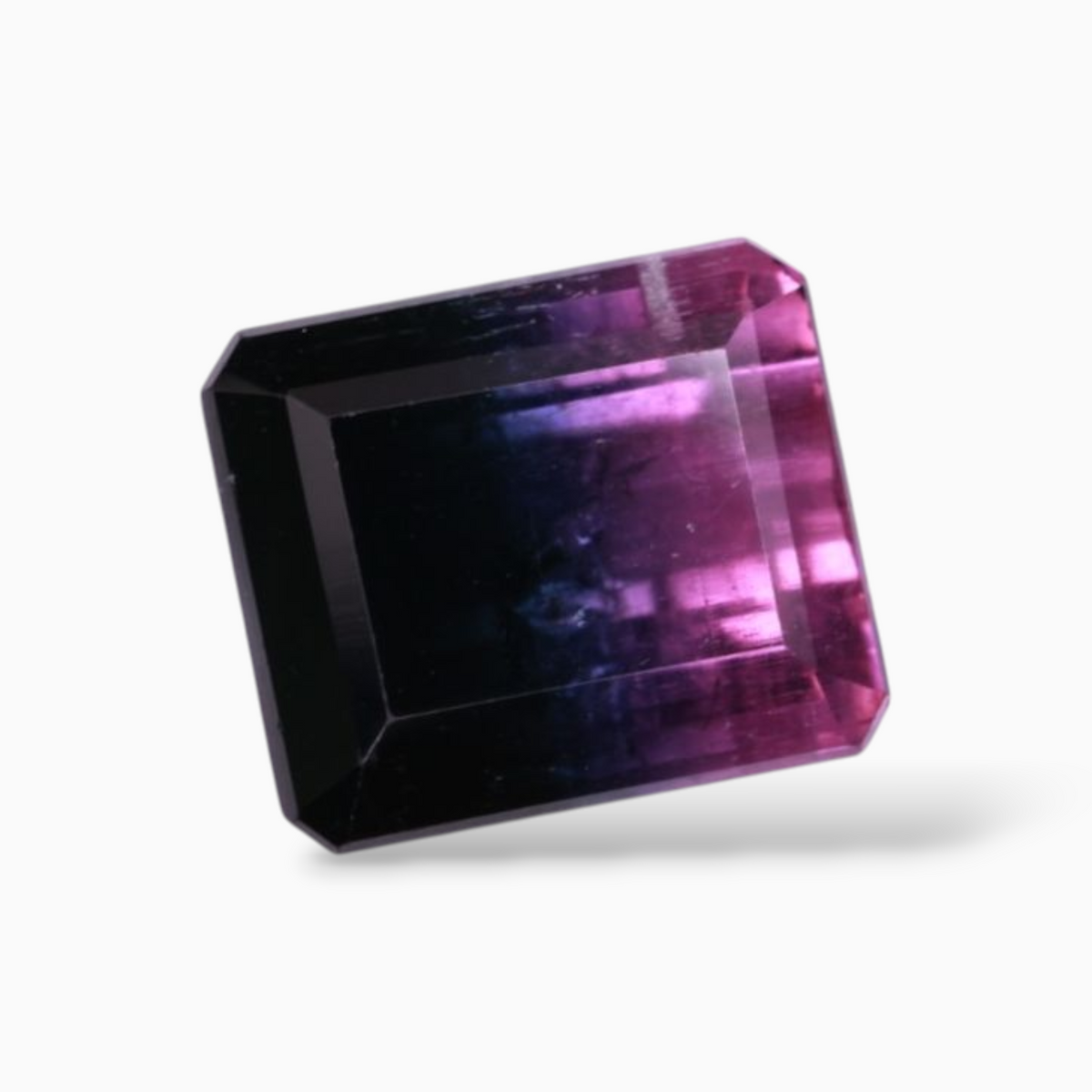 Natural Bicolor Tourmaline Stone 9.82 Carats in Emerald Cut Shape & Size 12.8x11mm