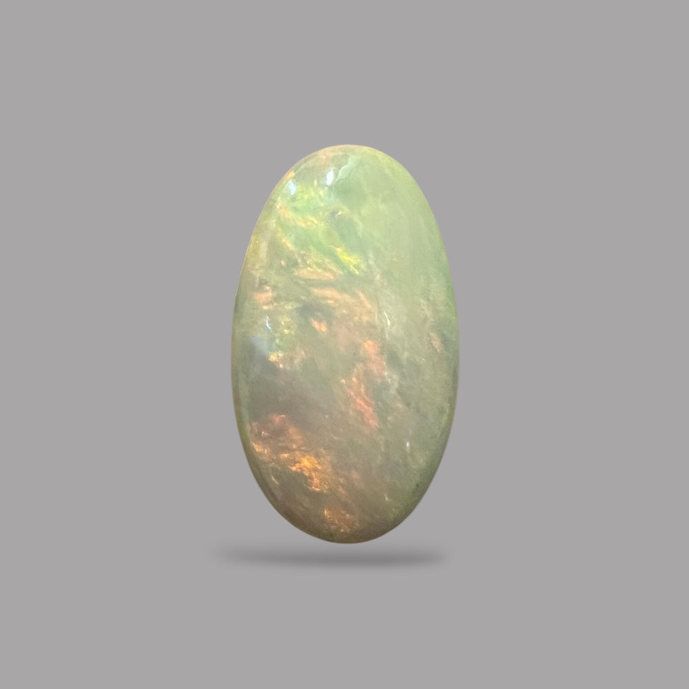 Natural Black Ethiopian Opal Stone 10.01 Carats Oval Cabochon Shape Size 23.7 x 13.2 x 6.6 mm