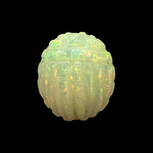 Natural Black Ethiopian Opal Stone 10.57 Carats Oval Cabochon Shape Size 16.5 x 14.5 x 10 mm