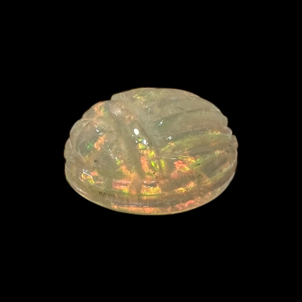 Natural Black Ethiopian Opal Stone 10.57 Carats Oval Cabochon Shape Size 16.5 x 14.5 x 10 mm