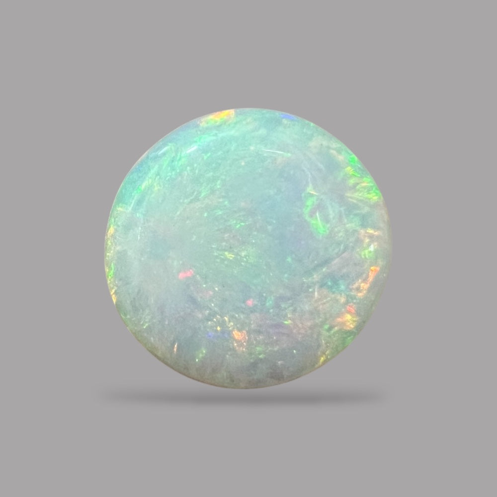  Natural Black Ethiopian Opal Stone 10.84 Carats Round Cabochon Shape Size 19.2 x 5.9 mm 
