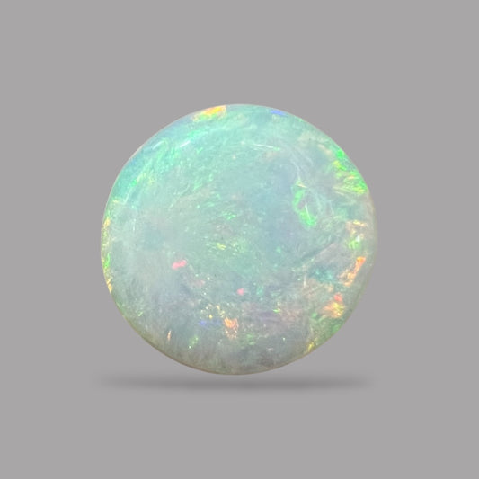  Natural Black Ethiopian Opal Stone 10.84 Carats Round Cabochon Shape Size 19.2 x 5.9 mm 