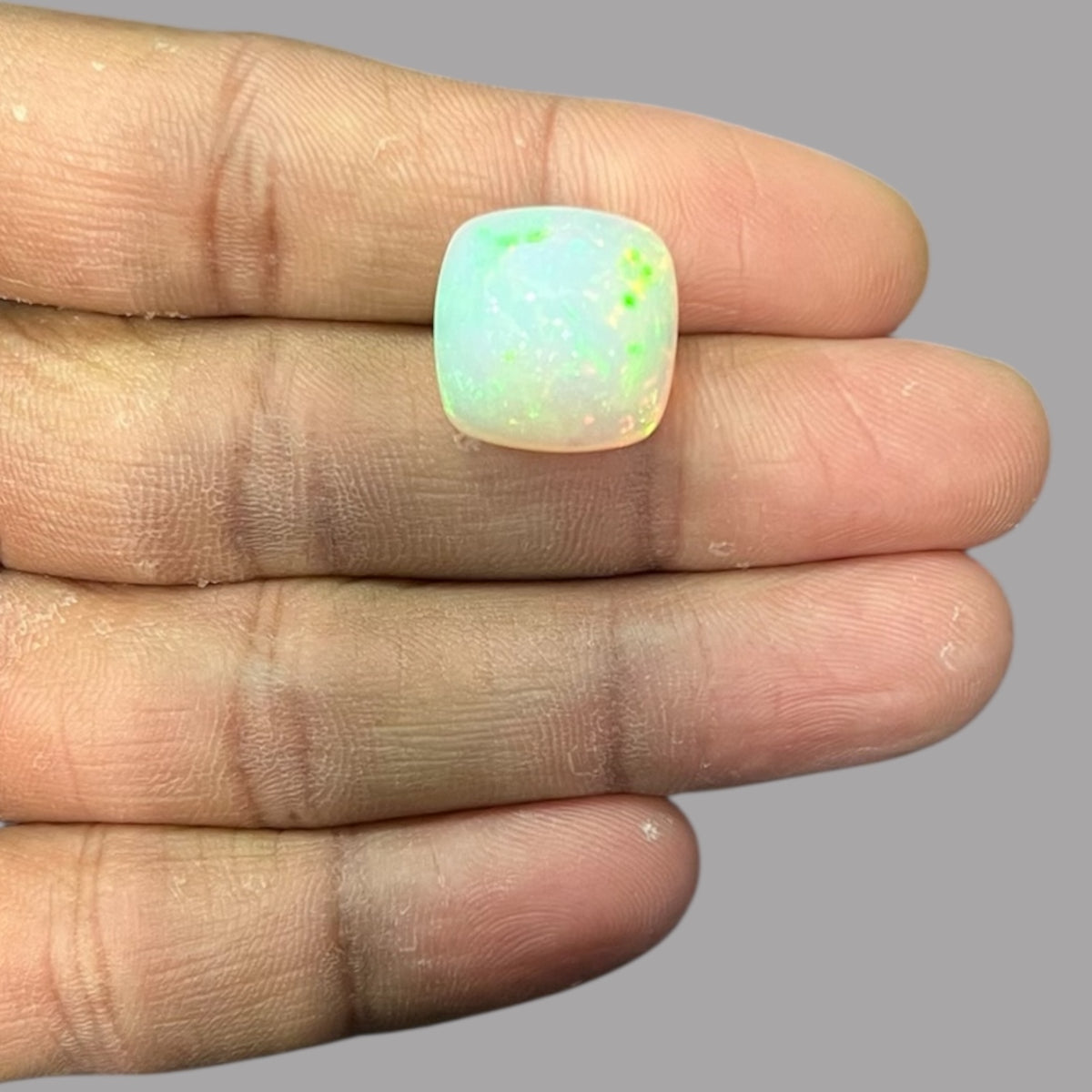 Natural Black Ethiopian Opal Stone 14.18 Carats Cushion Cabochon Shape Size 16 x 11.1 mm