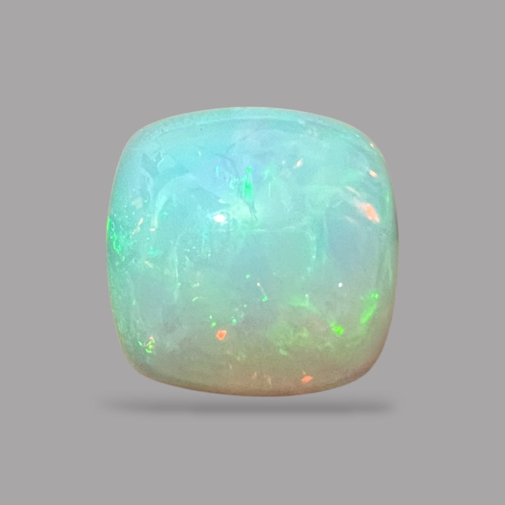 Natural Black Ethiopian Opal Stone 14.18 Carats Cushion Cabochon Shape Size 16 x 11.1 mm
