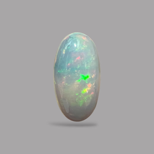 Natural Black Ethiopian Opal Stone 15.41 Carats Oval Cabochon Shape Size 25.8 x 13.5 x 9 mm