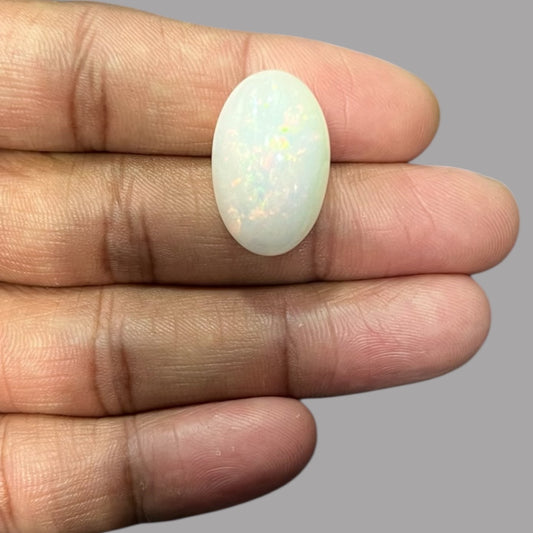 Natural Black Ethiopian Opal Stone 18.49 Carats Oval Cabochon Shape Size 23.7 x 15.1 x 11.5 mm