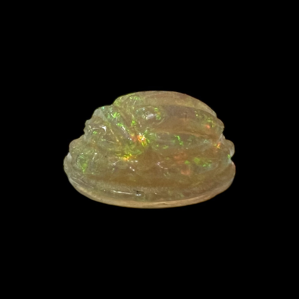 Natural Black Ethiopian Opal Stone 2.68 Carats Oval Cabochon Shape Size 12.2 x 9.5 x 6 mm