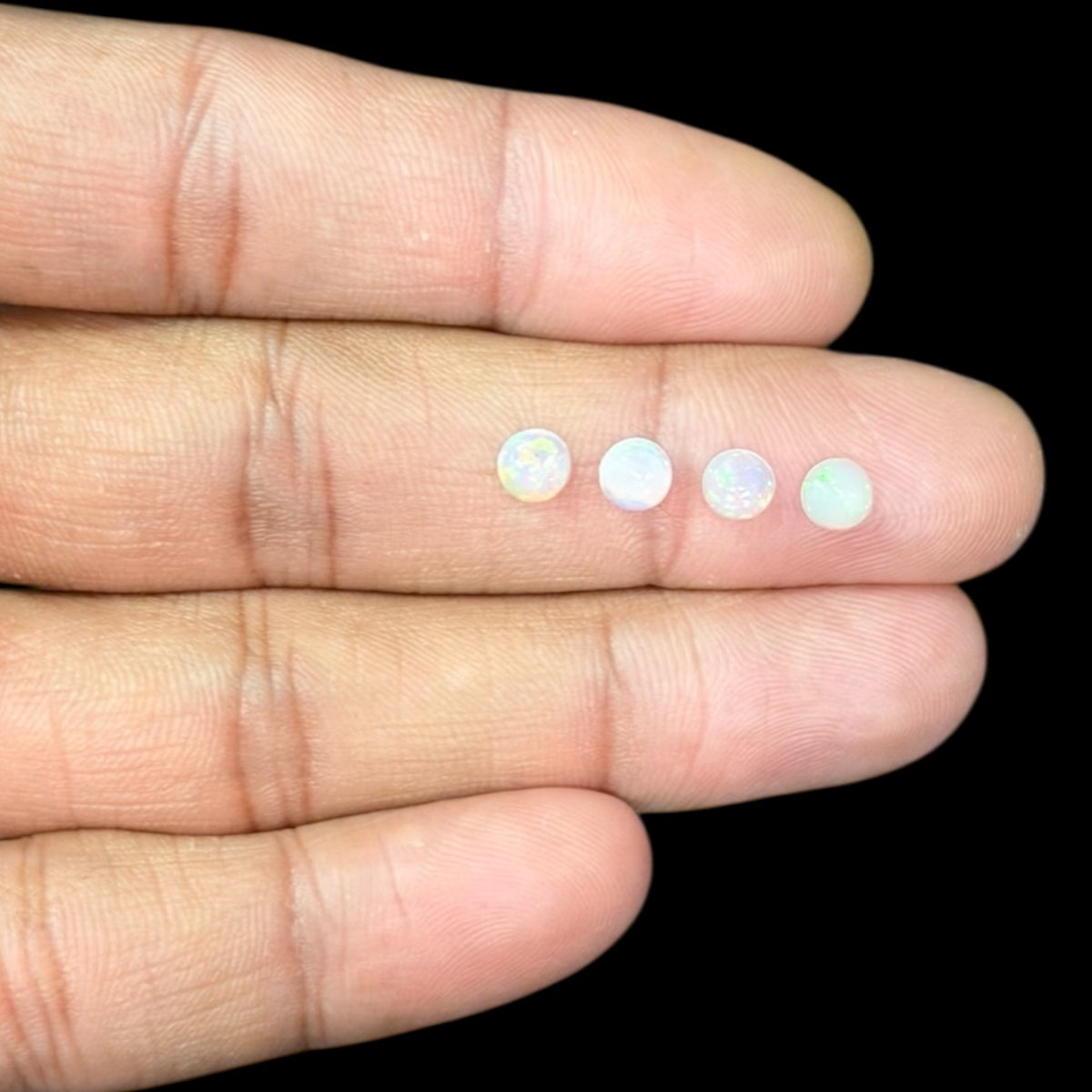 Natural White Ethiopian Opal Stone 23.54 Carats Round Cabochon Shape Size 5 mm