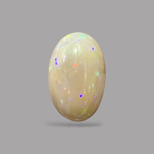 Natural Black Ethiopian Opal Stone 24.63 Carats Oval Cabochon Shape Size 24.6 x 16.5 x 11.5 mm