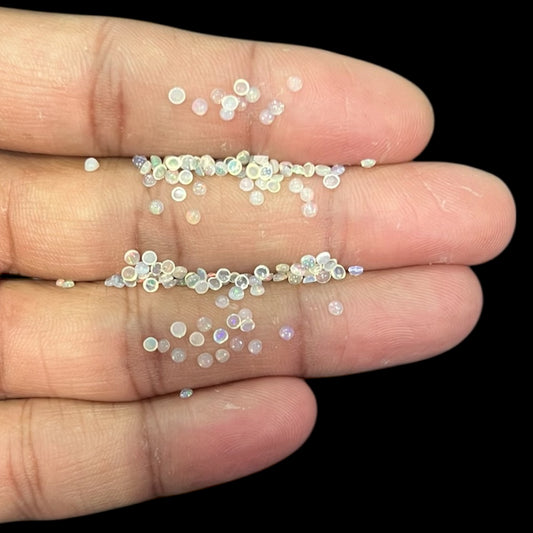 Natural Black Ethiopian Opal Stone 3.90 Carats Round Cabochon Shape Size 2.2 mm