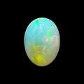 Natural Black Ethiopian Opal Stone 4.61 Carats Oval Cabochon Shape Size 14.7 x 10.5 x 6.2 mm